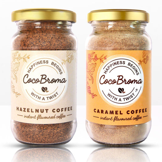 Hazelnut Coffee and Caramel Coffee Cocobroma 